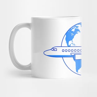 Airplane and globe Mug